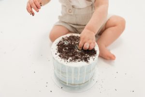 Cake smash fotoshoot close-up taart